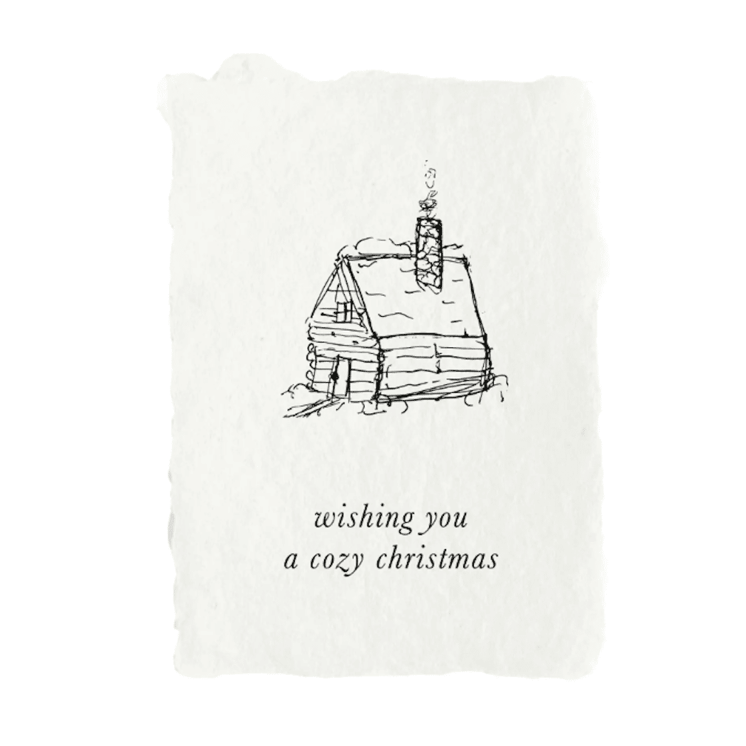 cozy cabin christmas note cards set of four wholesale