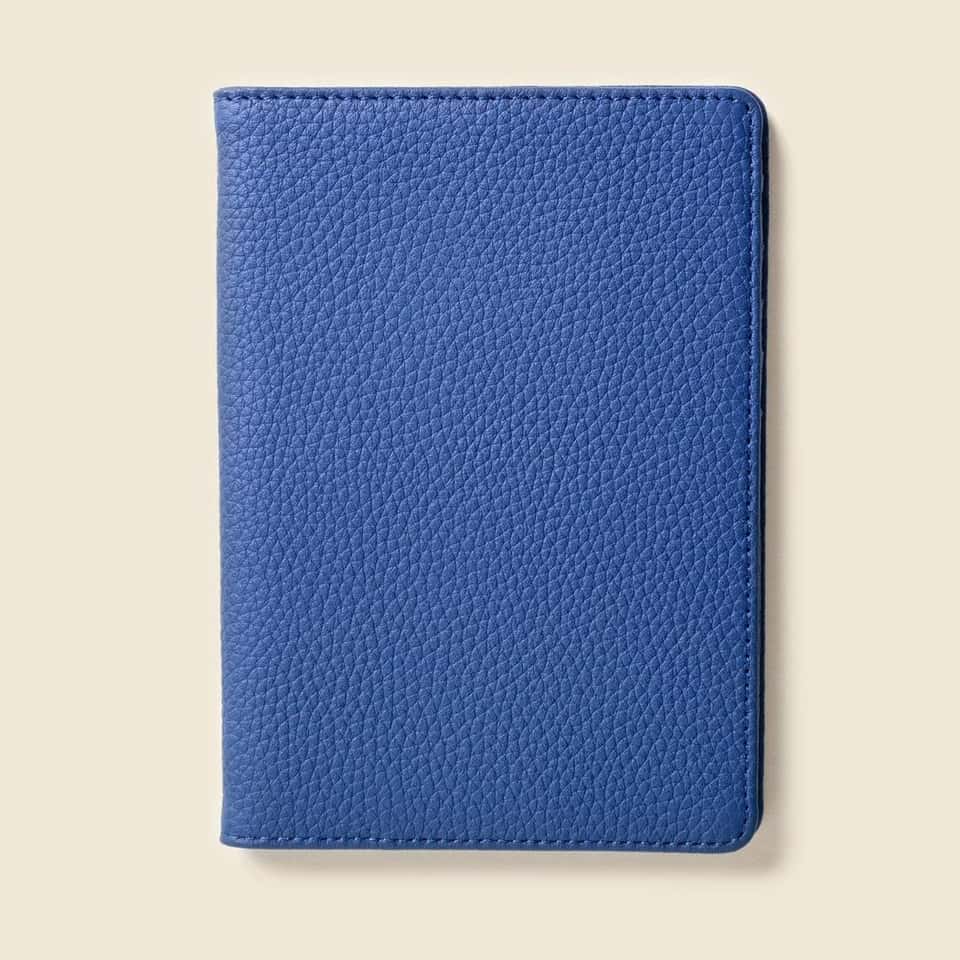 Leather Passport Wallet With Rfid Shield- Cobalt image