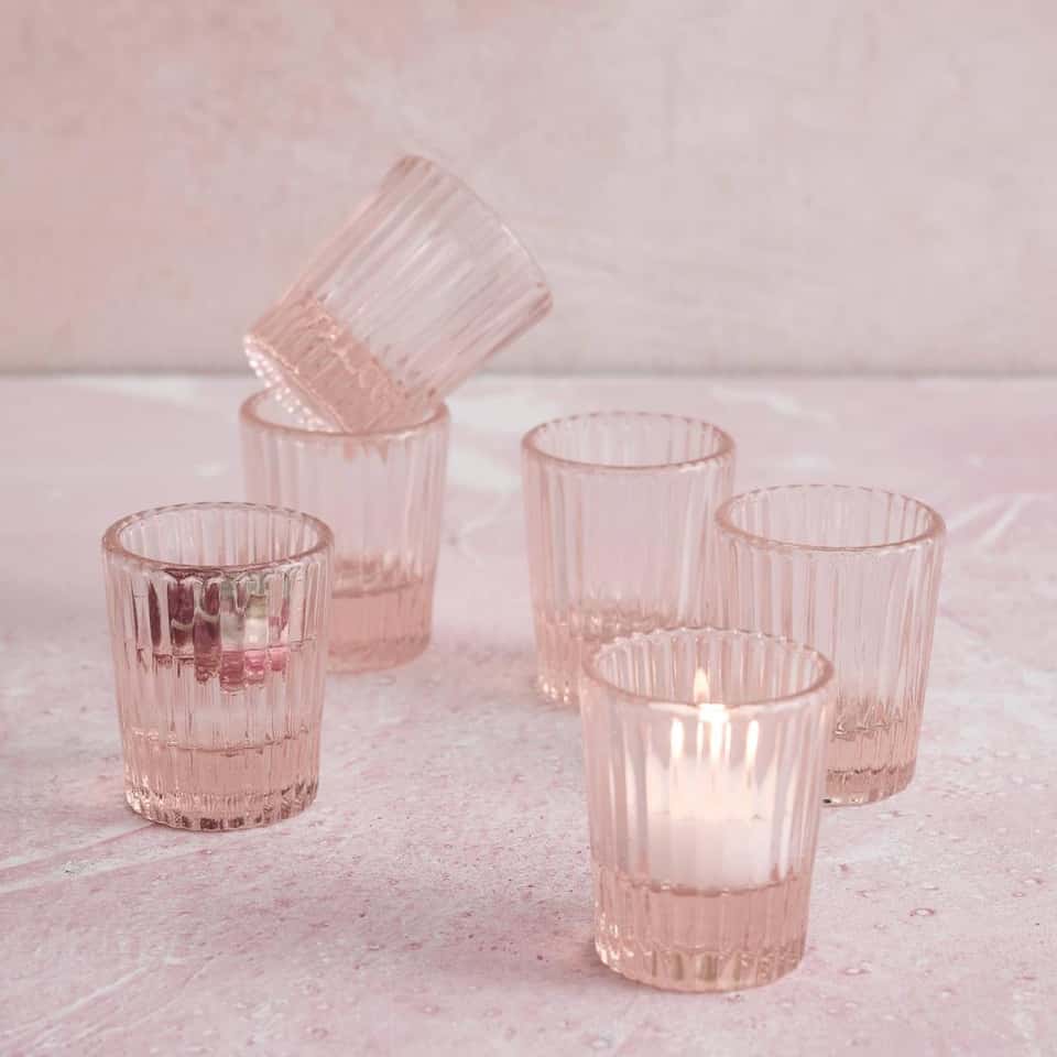 Pressed Pink Shot Glasses - Set Of 6 image