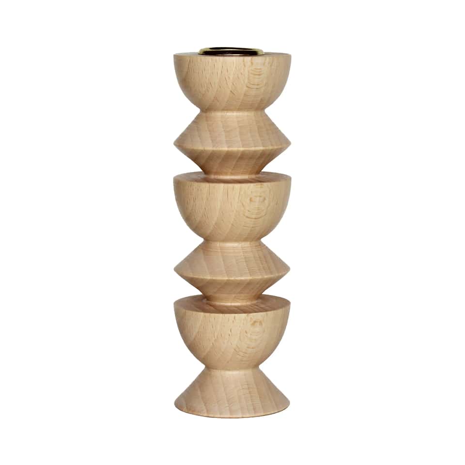 Totem Wooden Candle Holder - Tall Nº 3 圖片