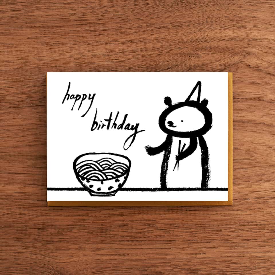 Letterpress Birthday Card:  Noodles image
