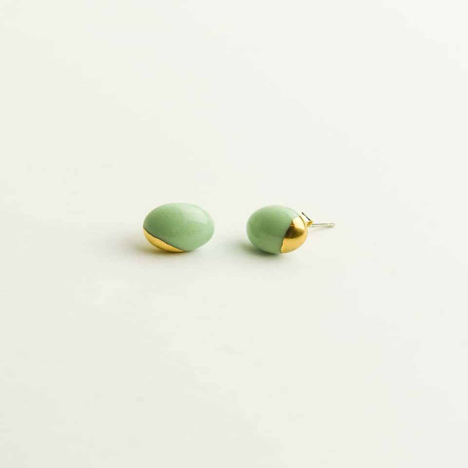 Ceramic Ball Earrings - LIME  image