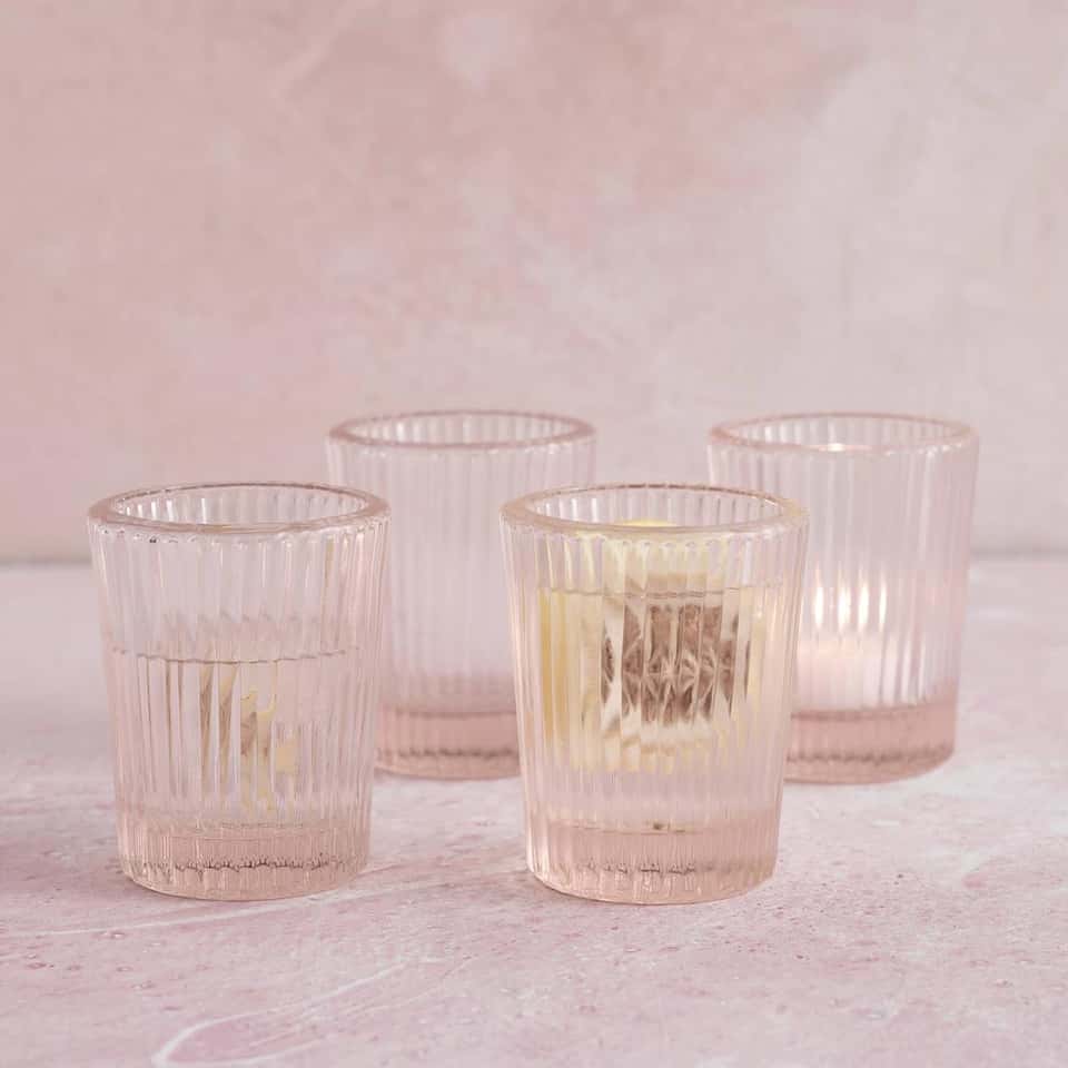 Pressed Pink Juice Glasses - Set Of 4 image