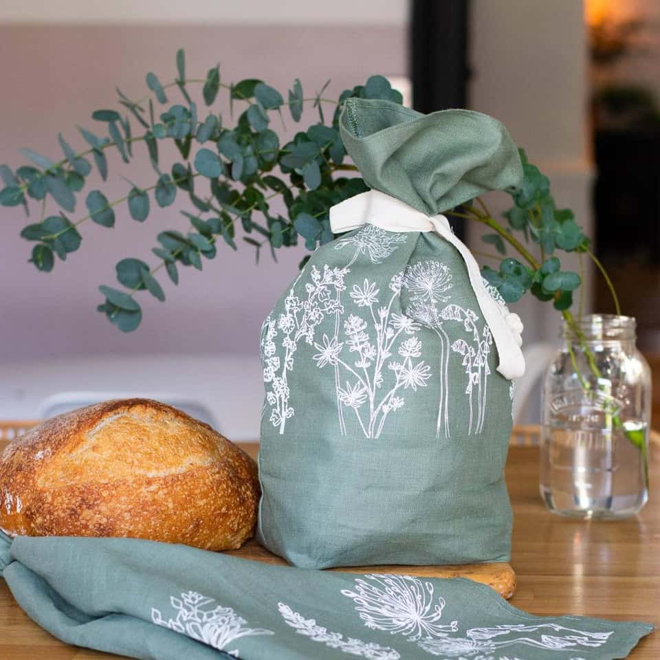Breathable Linen Bread Bag Garden Design image