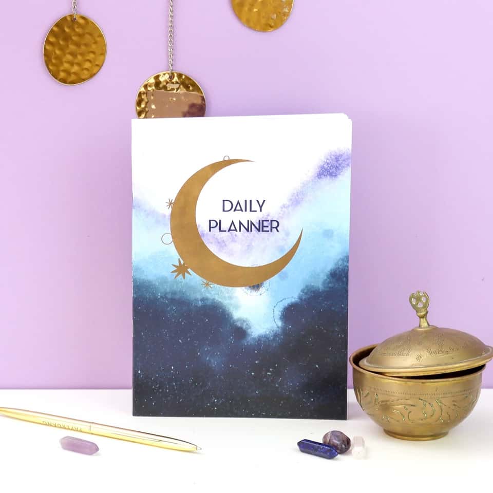 Celestial Moon Daily Planner | Cosmic Stationery | Astrology image