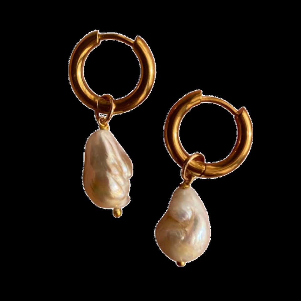 Hoop Pearl Earrings image