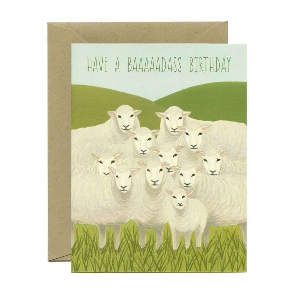 Badass Sheep Birthday Card image