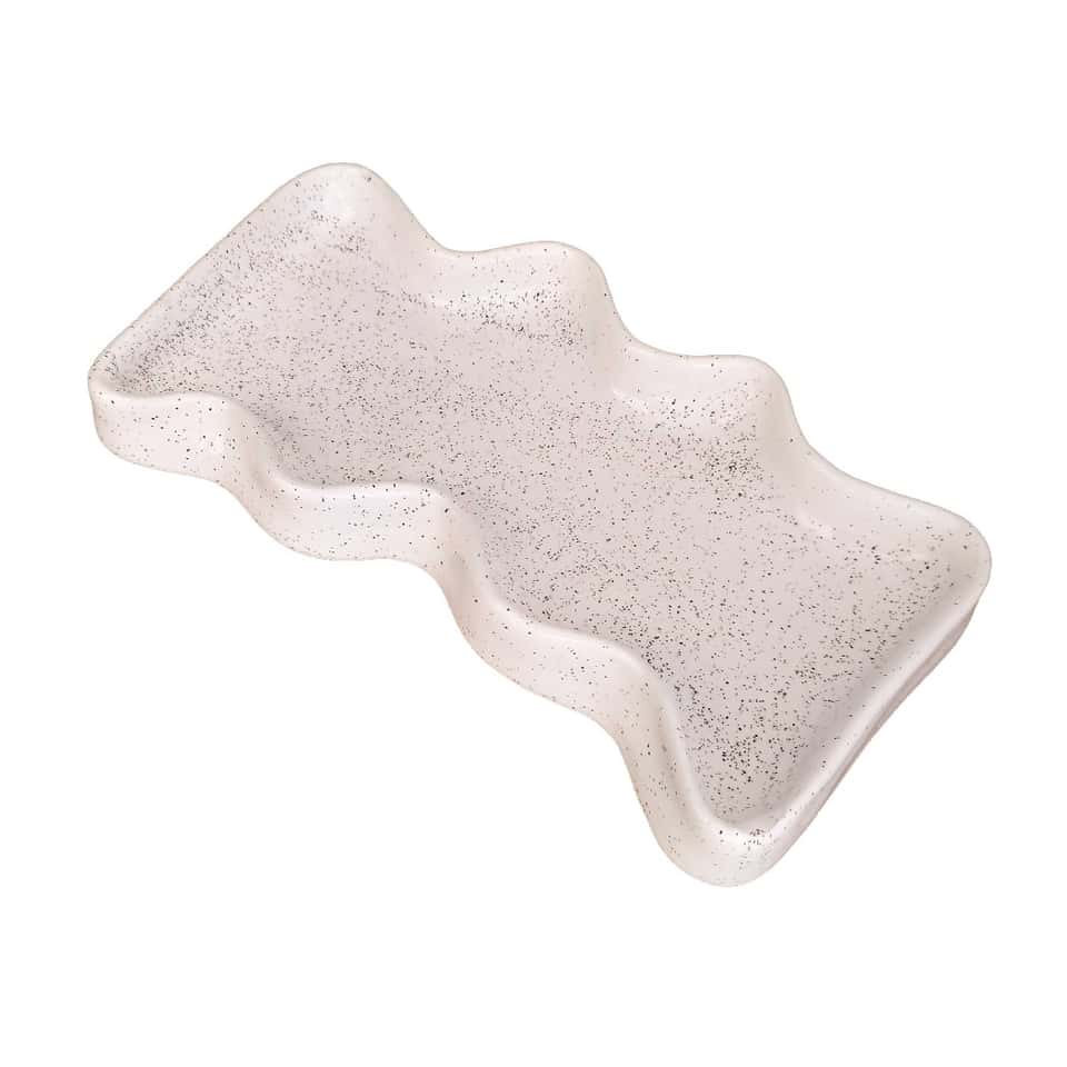 Ceramic Wave Tray - Rectangle White 圖片