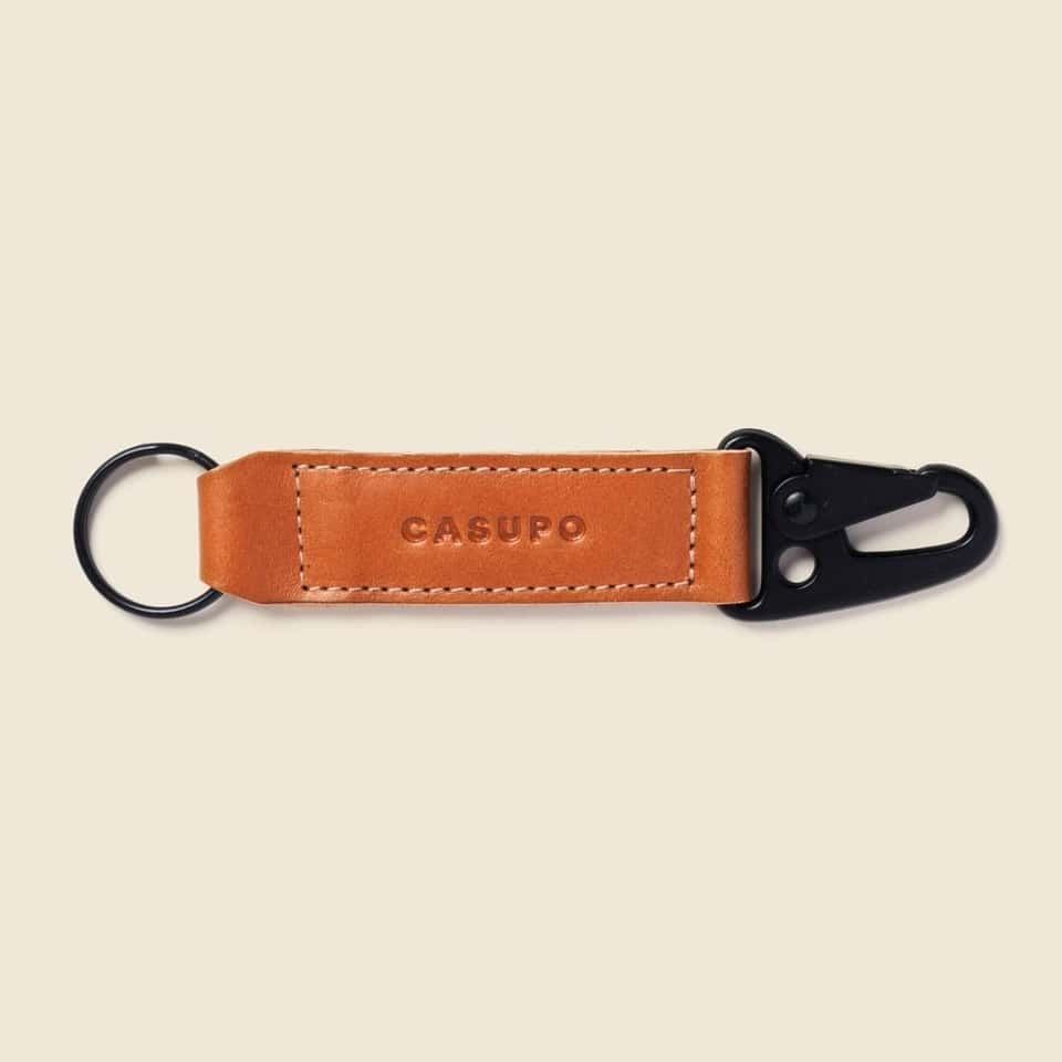 Sustainable Leather Keychain - Natural image