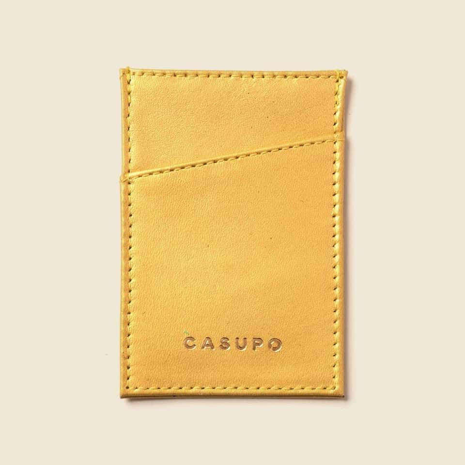 Minimalist Wallet With Rfid Protection - Metallic Yellow image