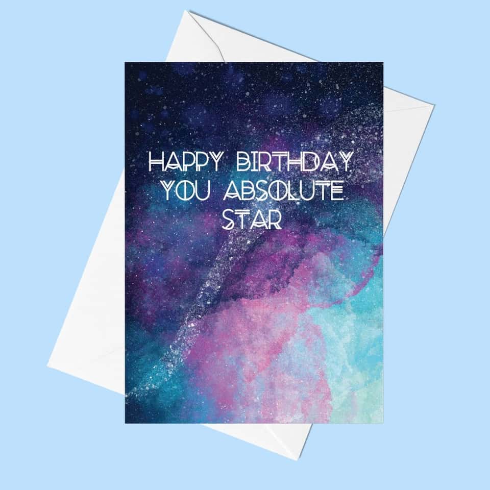 Celestial Happy Birthday You Star Card | Birthday Card image