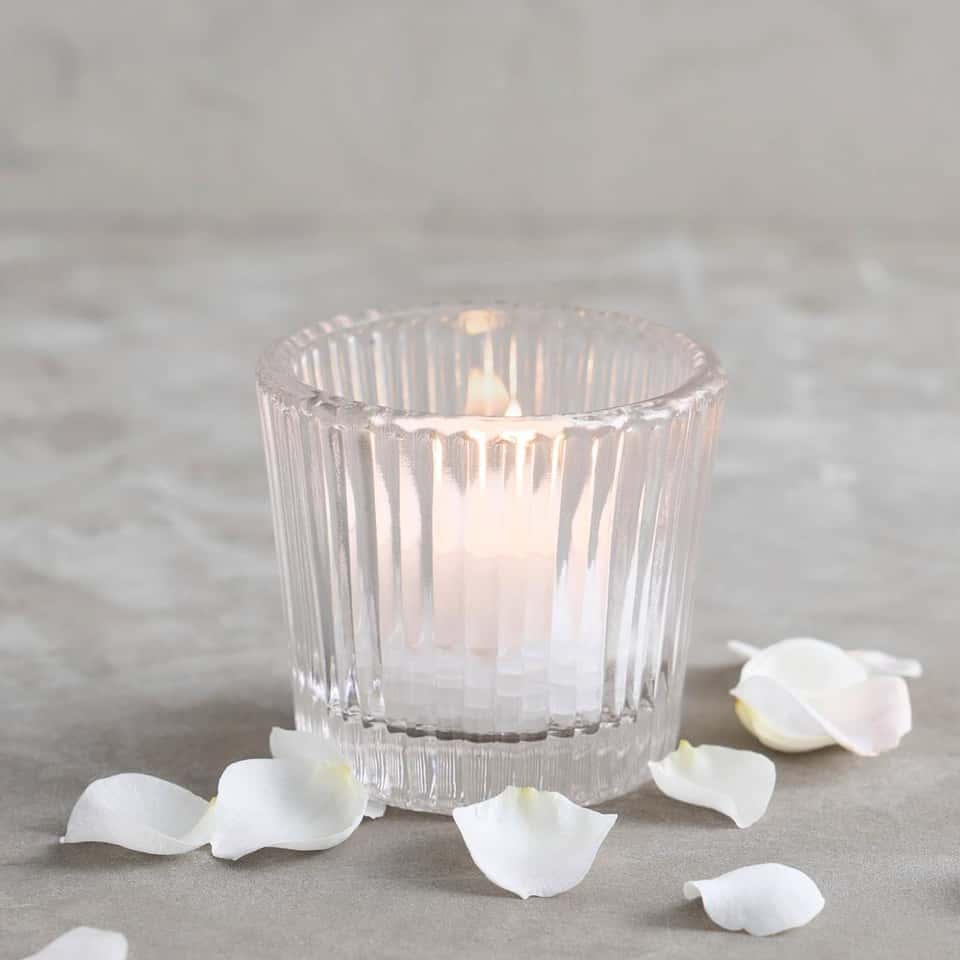 Pressed Clear Glass Tealight / Votive Holders - Set Of 4 image
