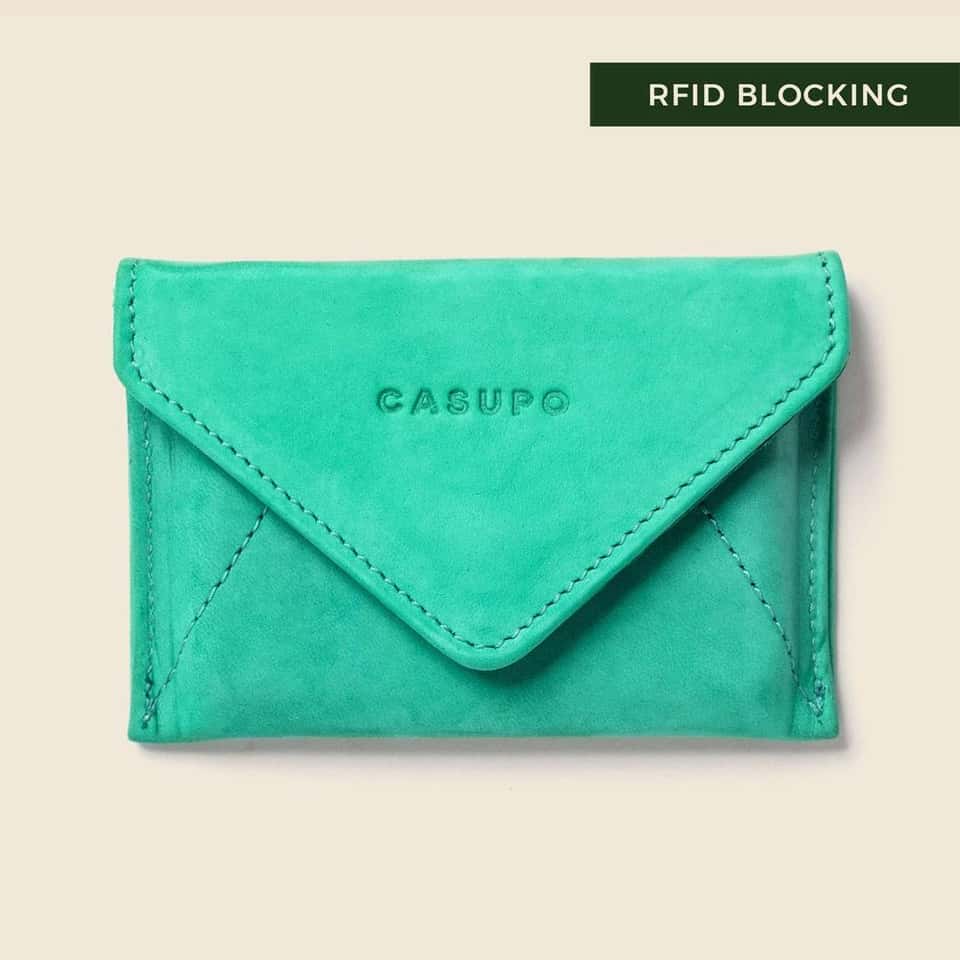 Mini Envelope Wallet With Rfid Protection - Mint image