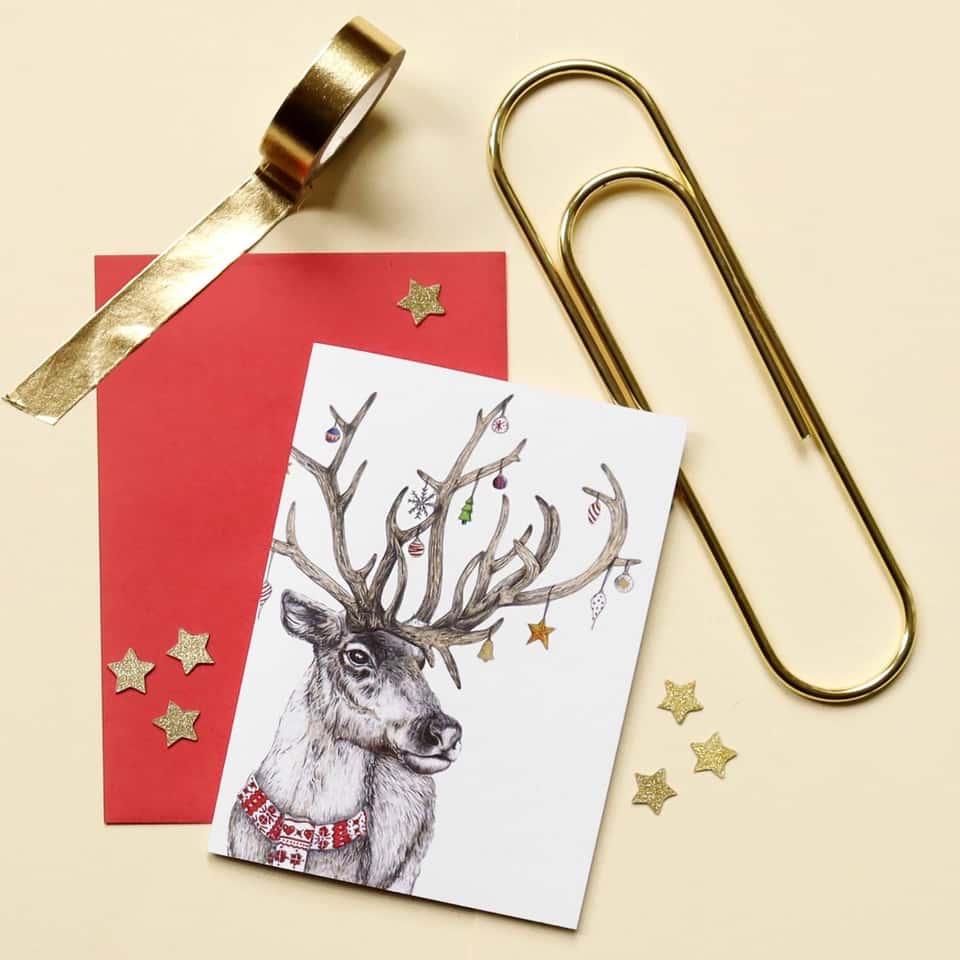 Santa's Helper Reindeer Greeting Card image