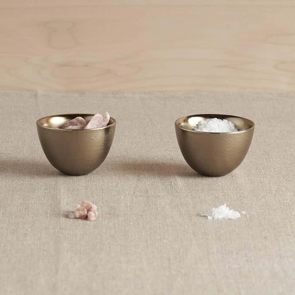 Antique Brass Pinch Bowls Set Of 2 image