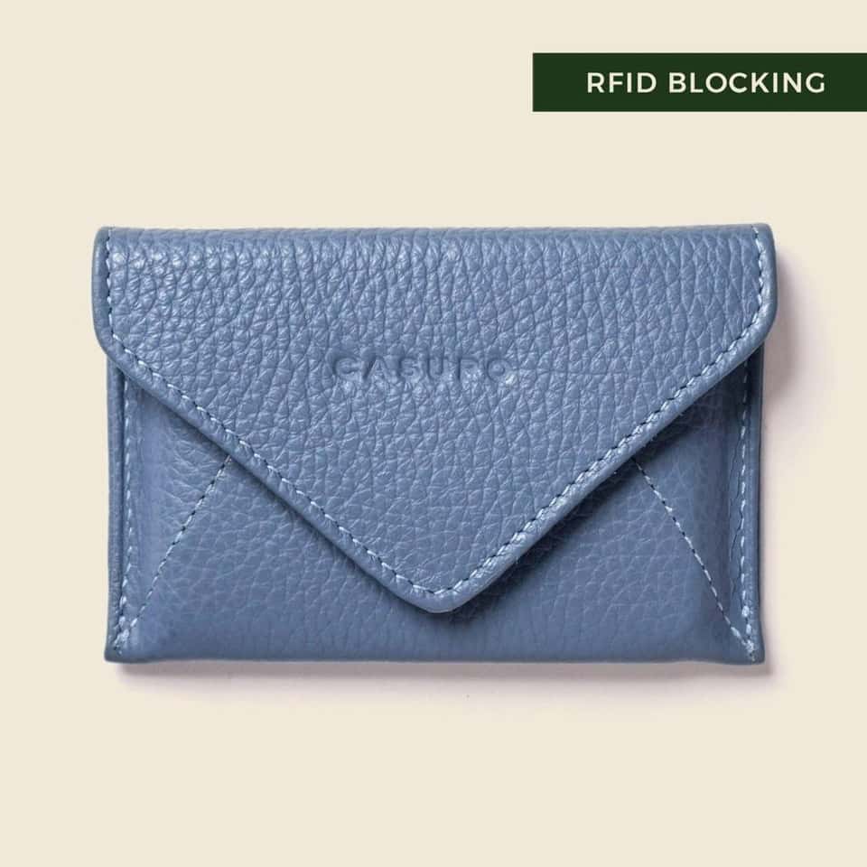 Mini Envelope Wallet With Rfid Protection - Sky Blue image