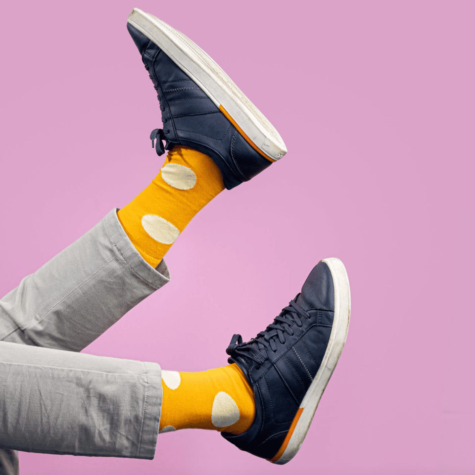 Orange Polka Dot Egyptian Cotton Men's Socks Copy image