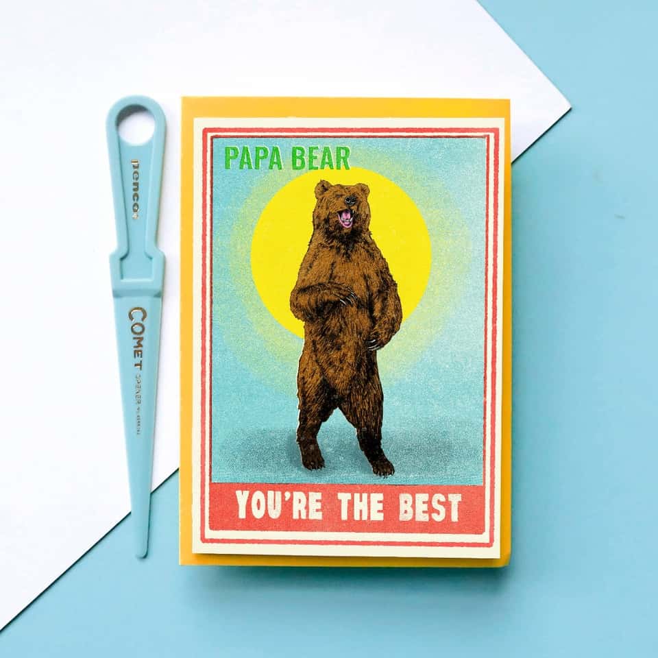 Papa Bear You're The Best Card | Dad Birthday Card | Father image