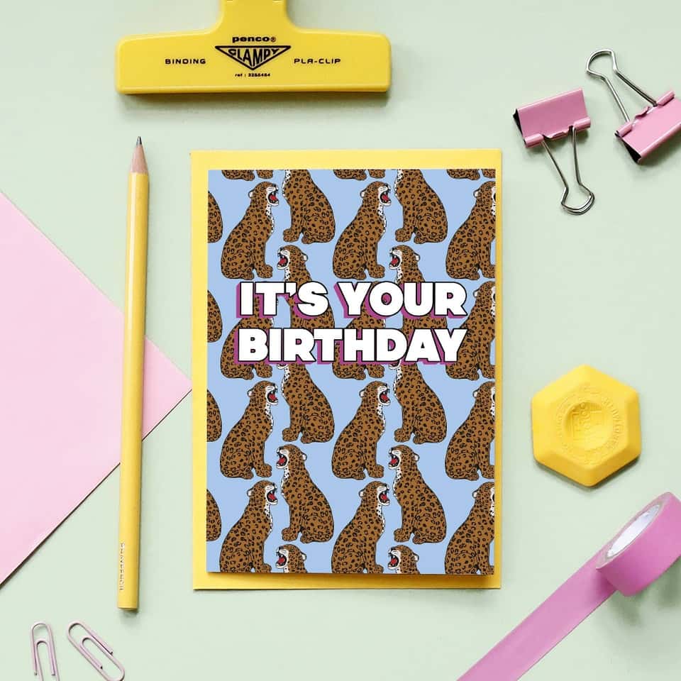 It's Your Birthday Leopard Greeting Card | Unisex Birthday image