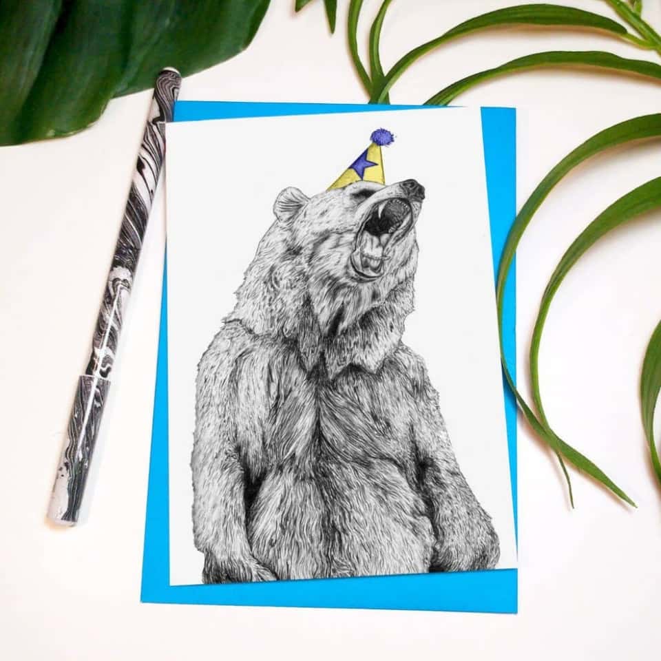 Party Bear Greetings Card image
