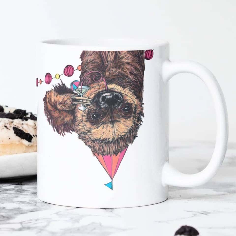 Party Sloth Mug | Animal Coffee Mug | Sloth Gift | Mug image