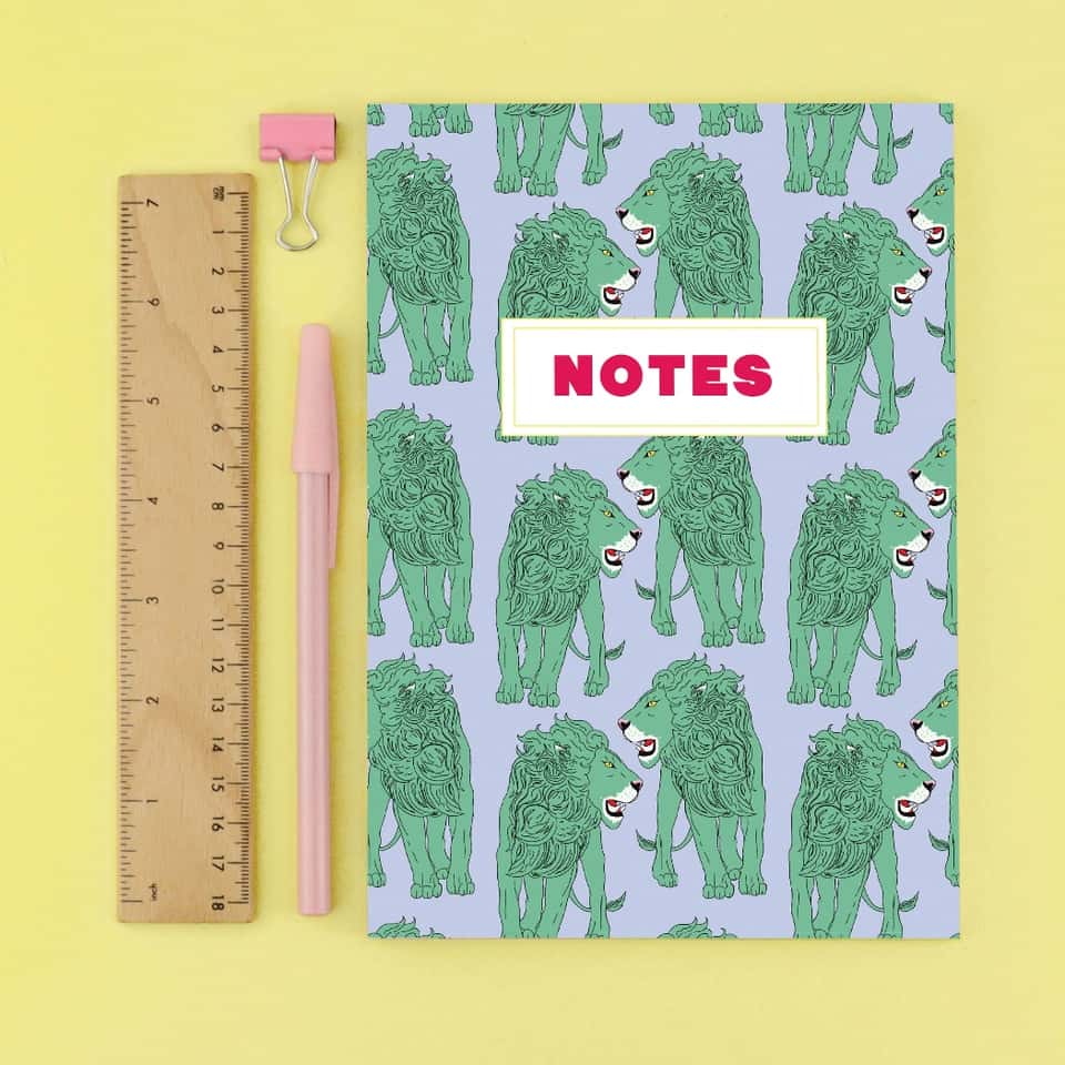 Lion Bullet Grid Notebook | Cat Stationery | Bullet Journal image