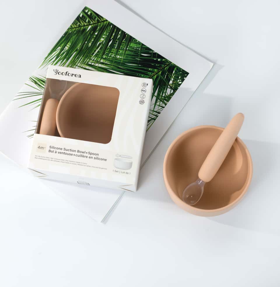 Silicone Suction Bowl & Spoon Set (Honey) image
