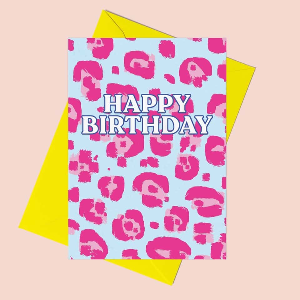 Leopard Print Birthday Card image