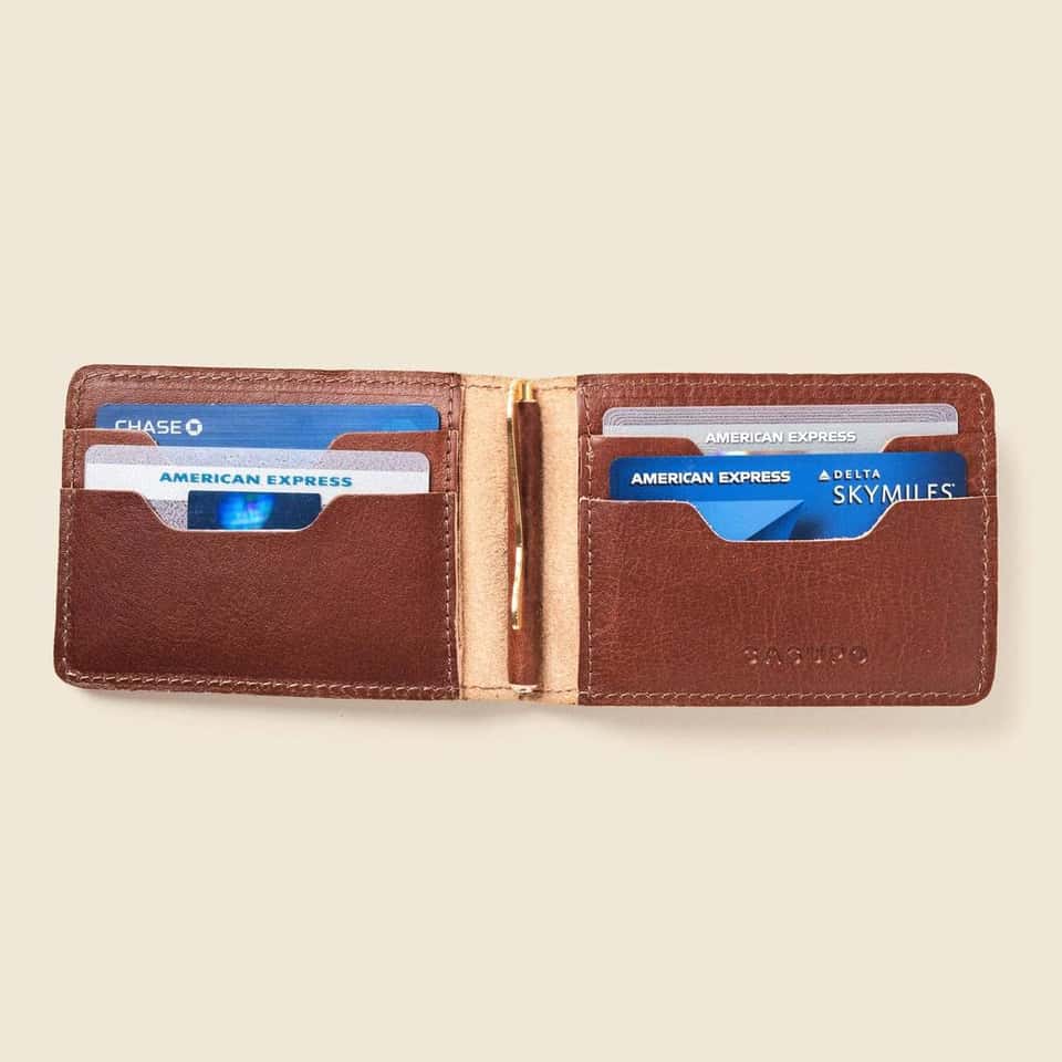 Bifold Money Clip Wallet - Chocolate image