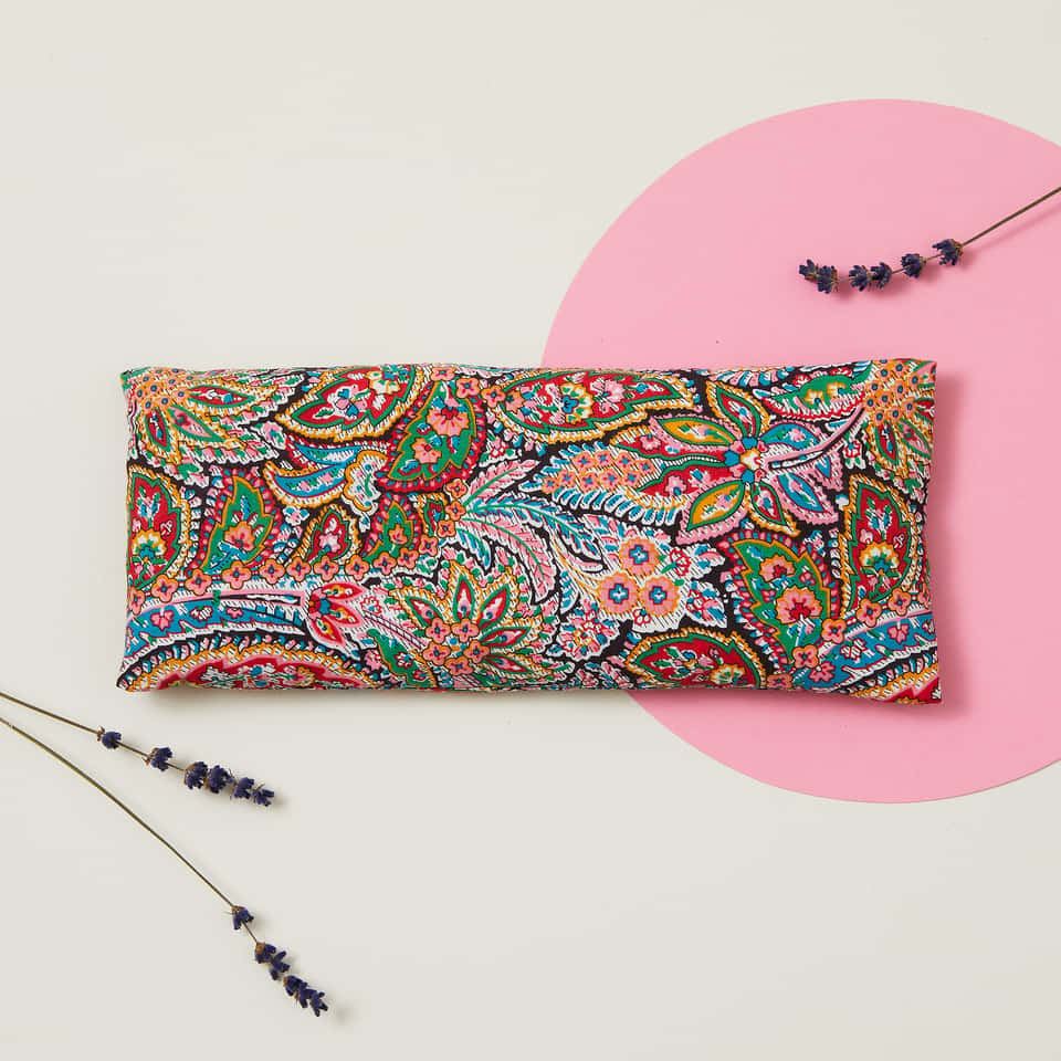 Lavender Relaxation Eye Pillow Red Paisley Pattern image