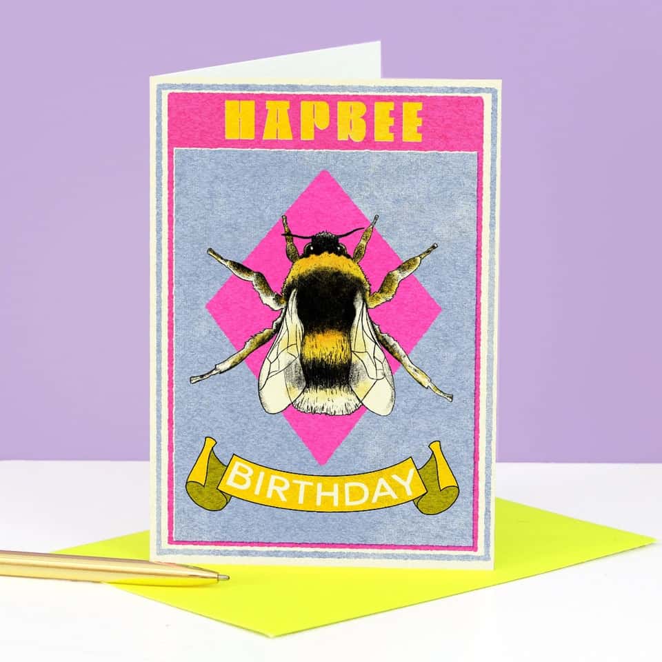 Hapbee Birthday Bee Greeting Card | Female Birthday Card image