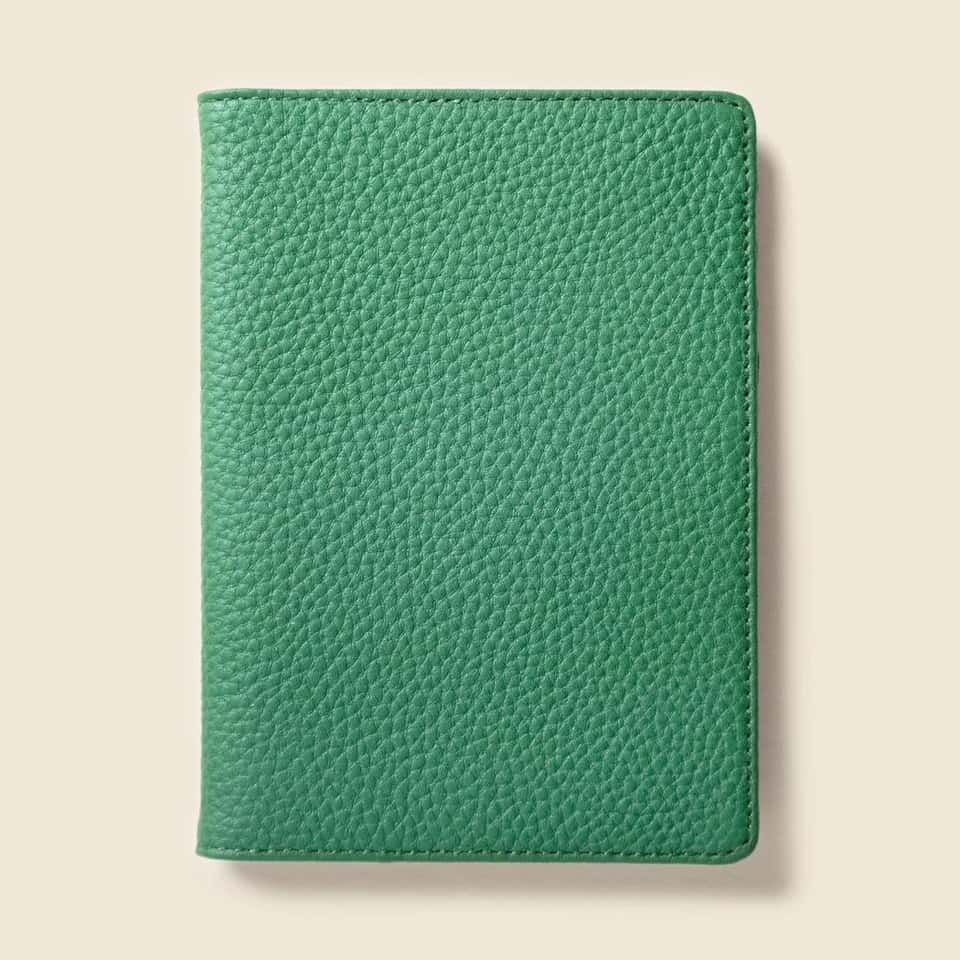Leather Passport Wallet With Rfid - Green image