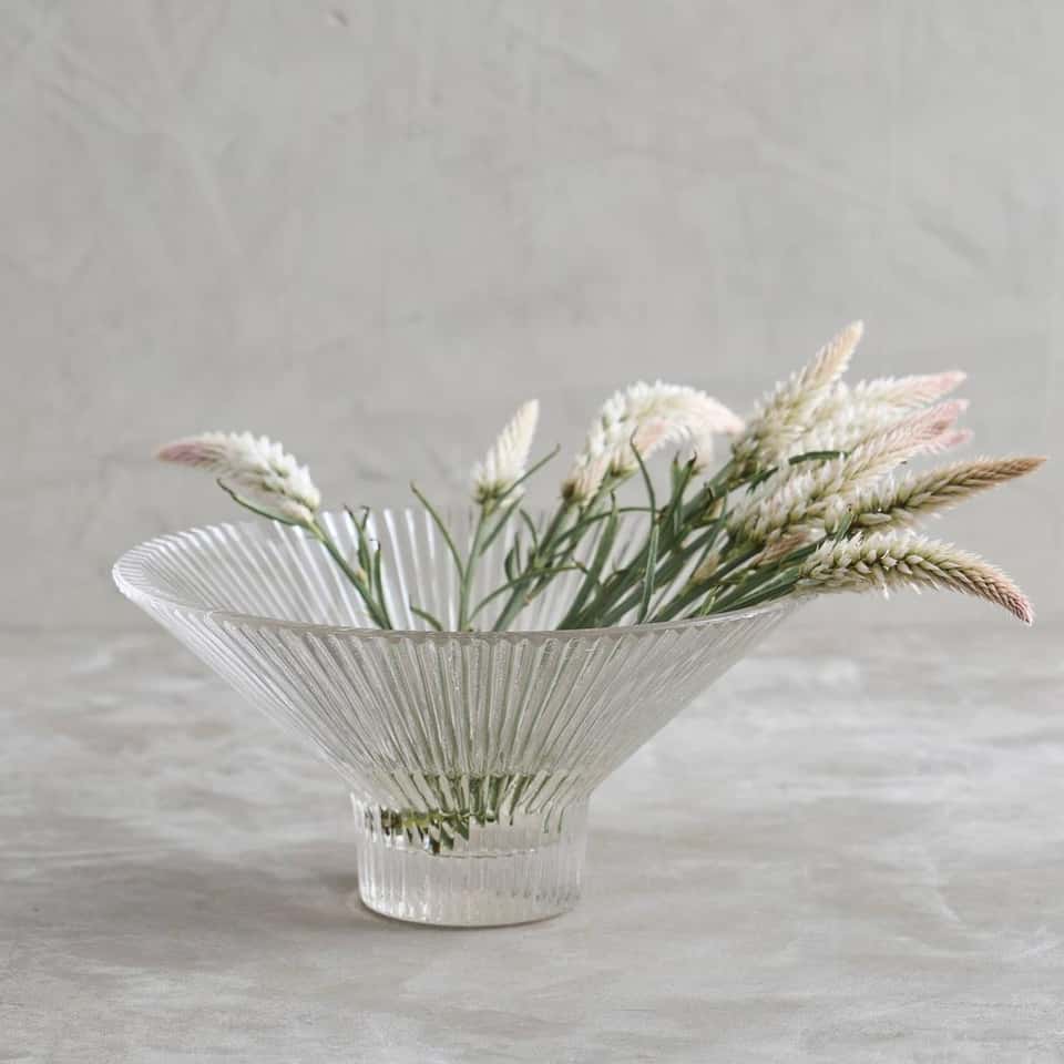 Pressed Clear Glass Low Bowl image
