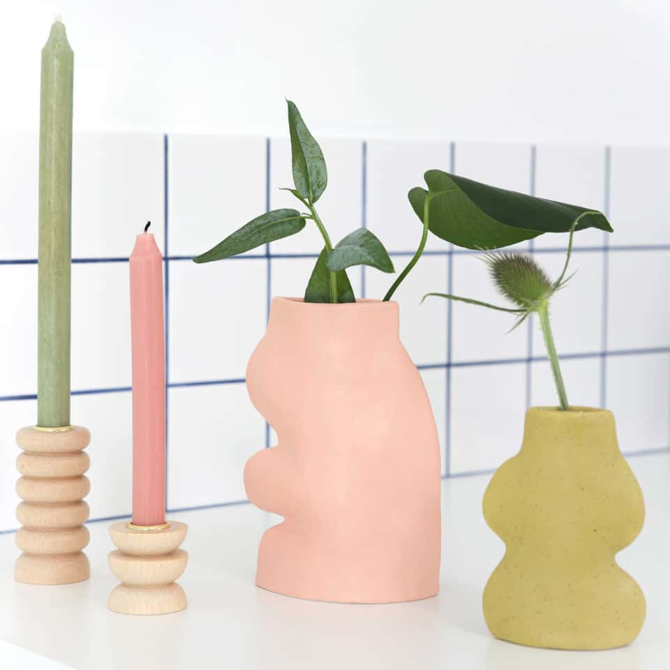 Fluxo Ceramic Vase -  Large Pink 圖片