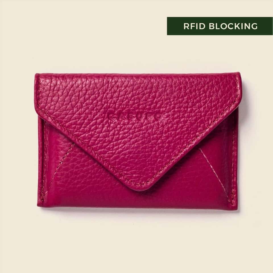 Mini Envelope Wallet With Rfid Protection - Berry image