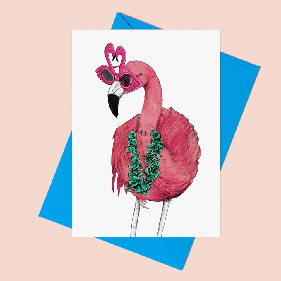 Party Flamingo Greeting Card | Greeting Cards | Bird Card image