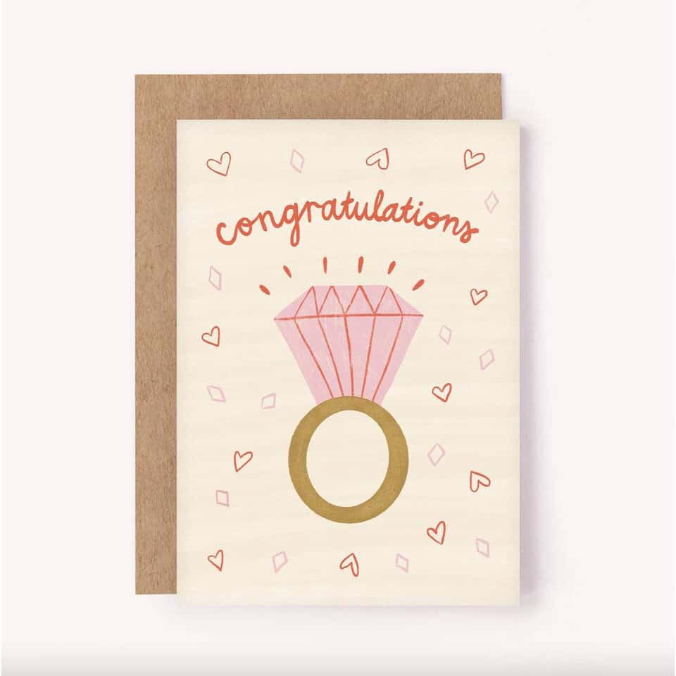 Engagement Congratulations Card - Engaged Couple Greeting image