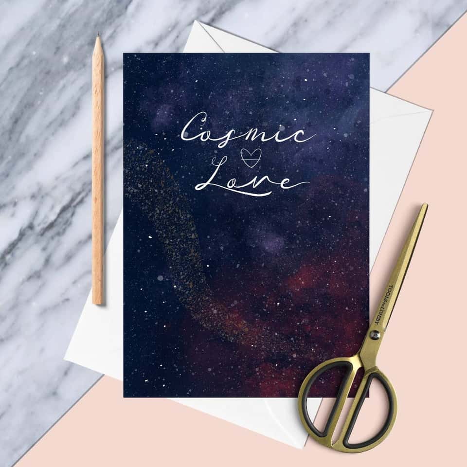 Cosmic Love Celestial Greeting Card image