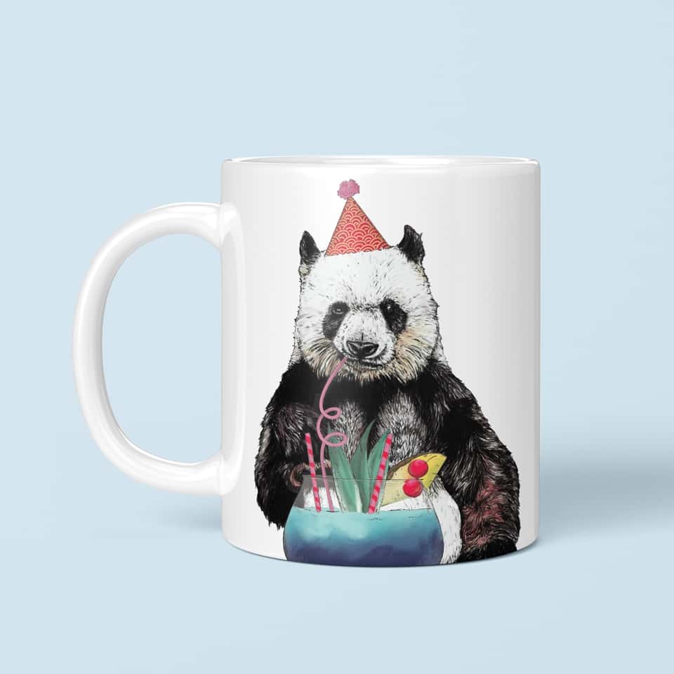 Party Panda Mug | Animal Coffee Mug | Panda Gift | Mug image
