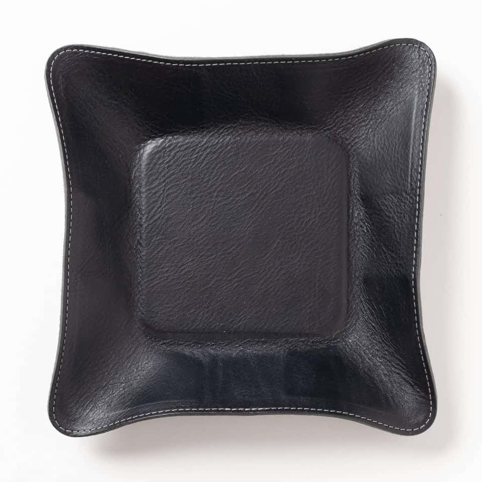 Small Leather Catch All Tray - Black image