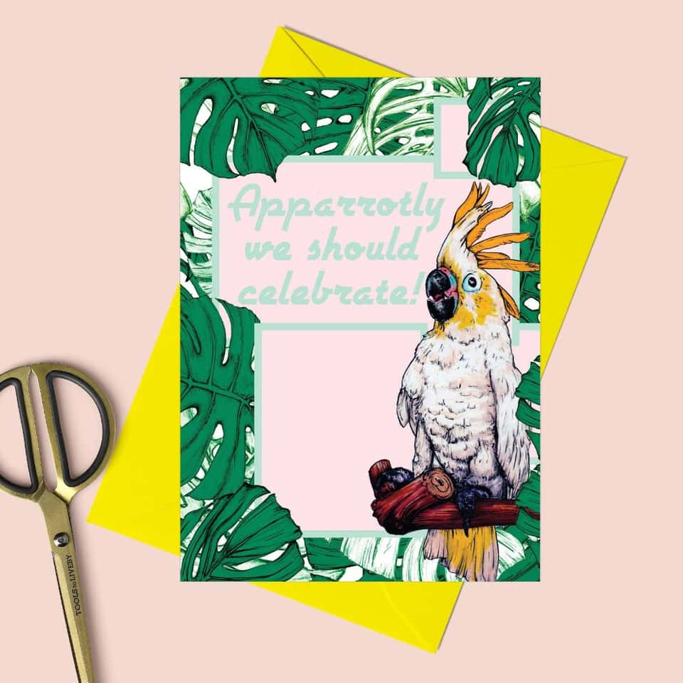 Cockatoo Celebration Greeting Card image