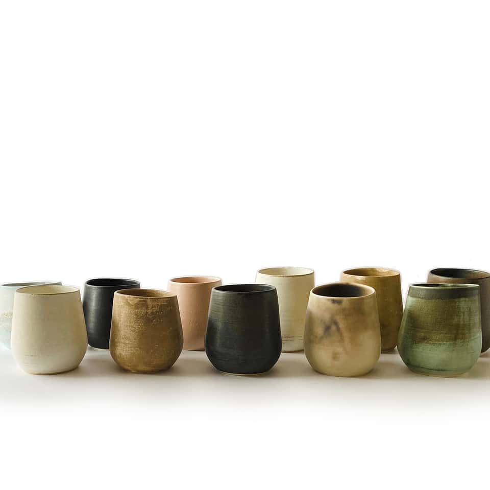 Heya cup! Assorted earth colors in stoneware clay. 350ml image