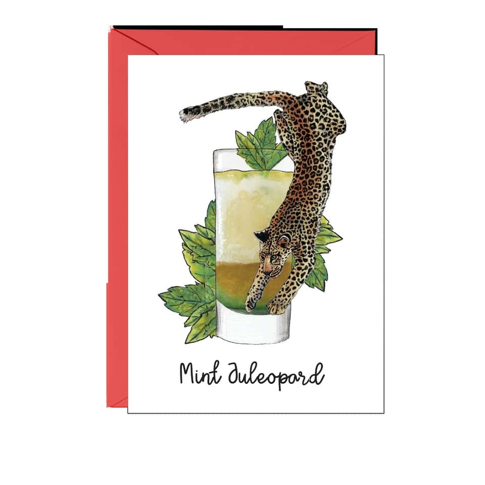 Mint Juleopard Cocktail Greeting Card image
