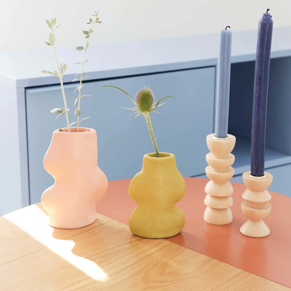 Fluxo Ceramic Vase -  Medium Pink 圖片