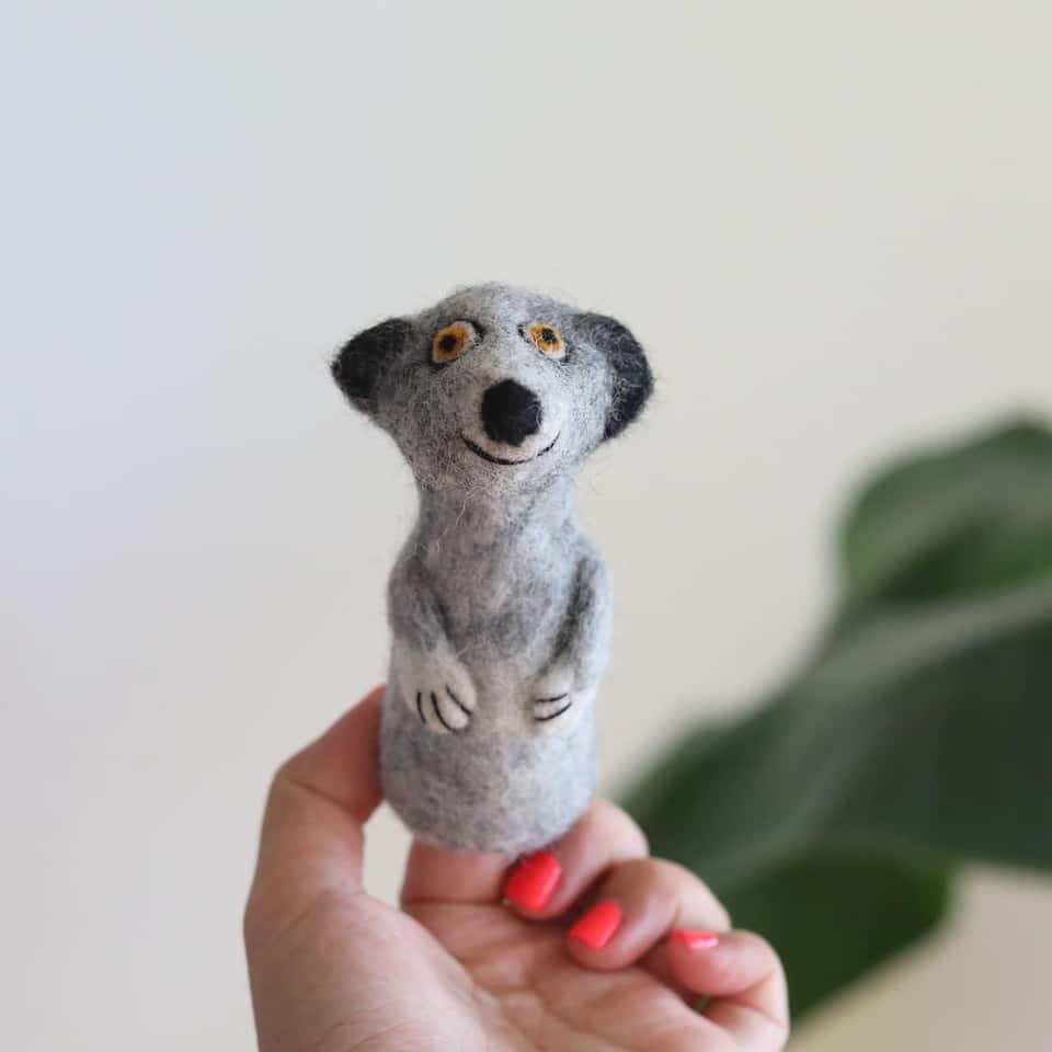 Gray Meerkat Finger Puppet image