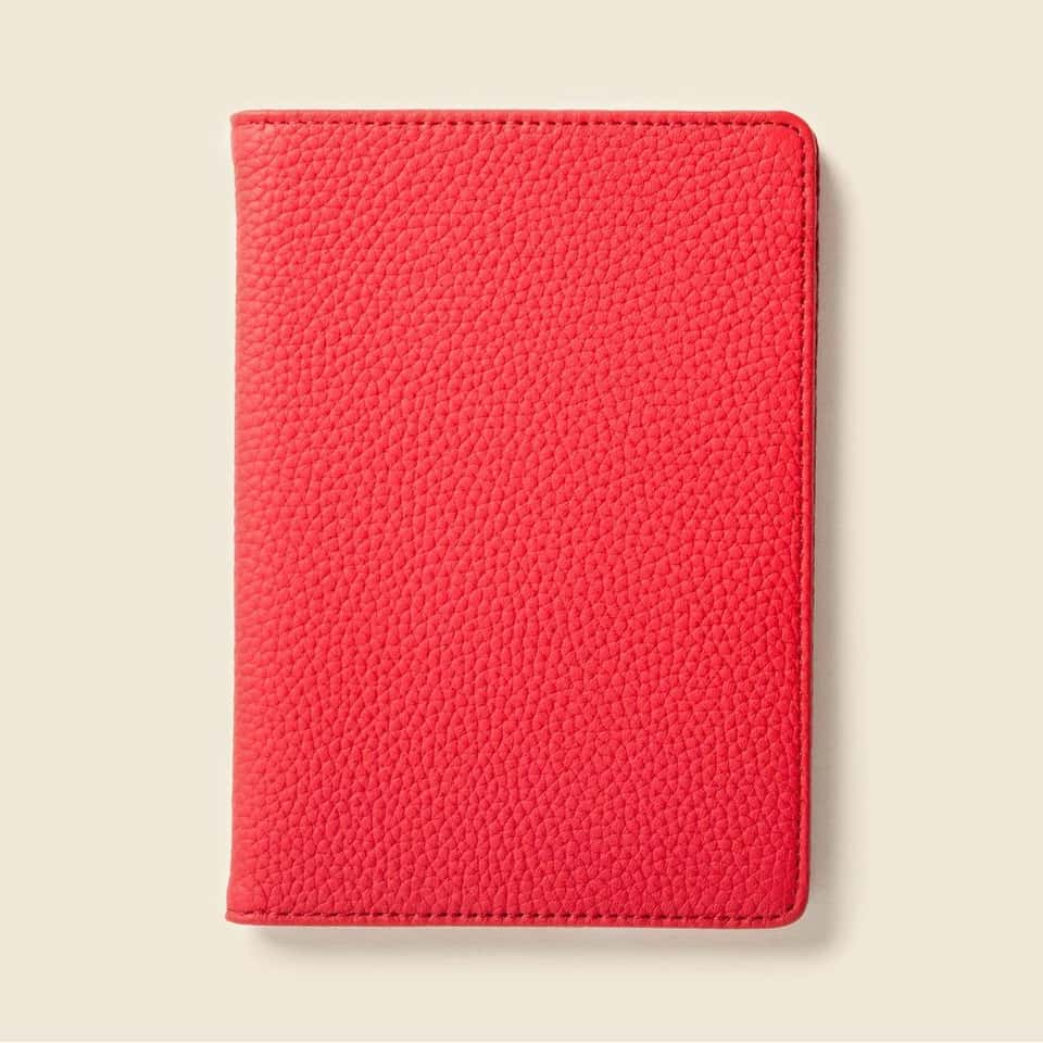 Leather Passport Wallet With Rfid - Red image