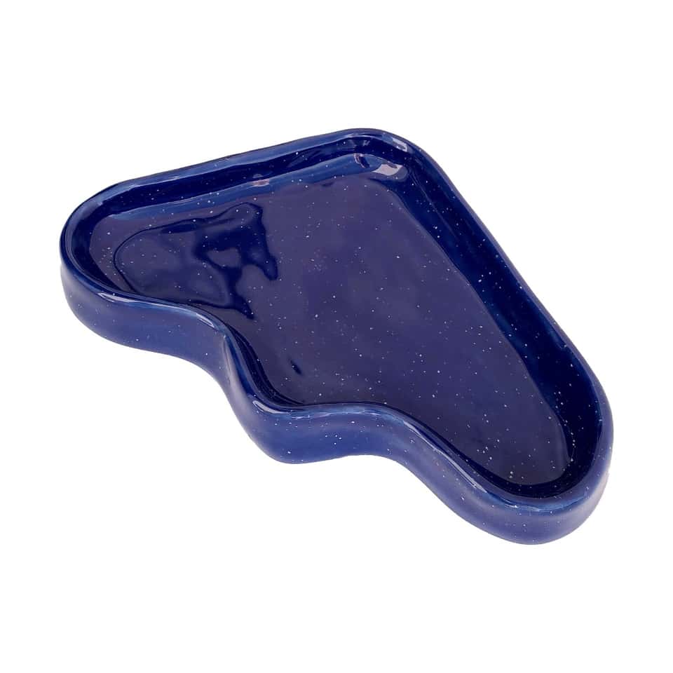 Ceramic Wave Tray - Triangle Blue image