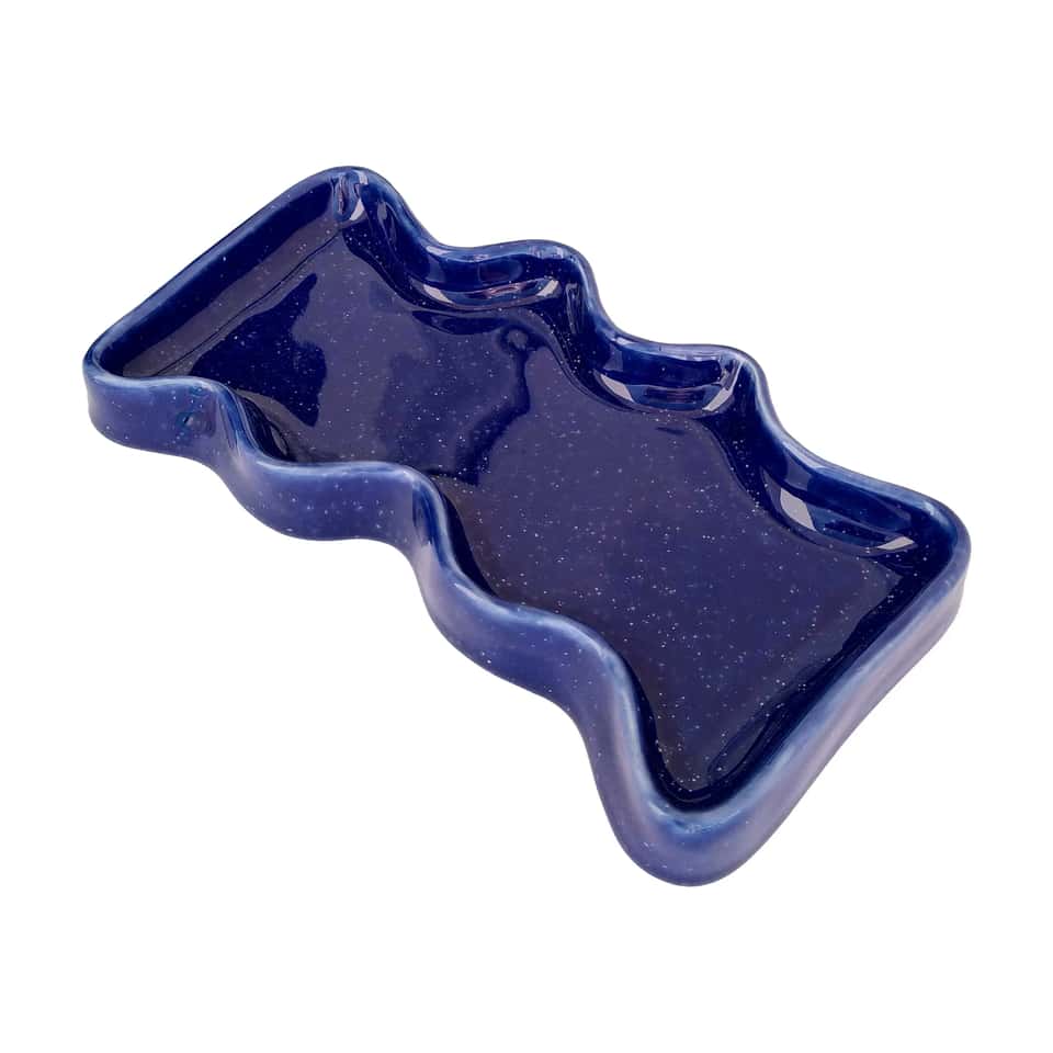 Ceramic Wave Tray - Rectangle Blue image