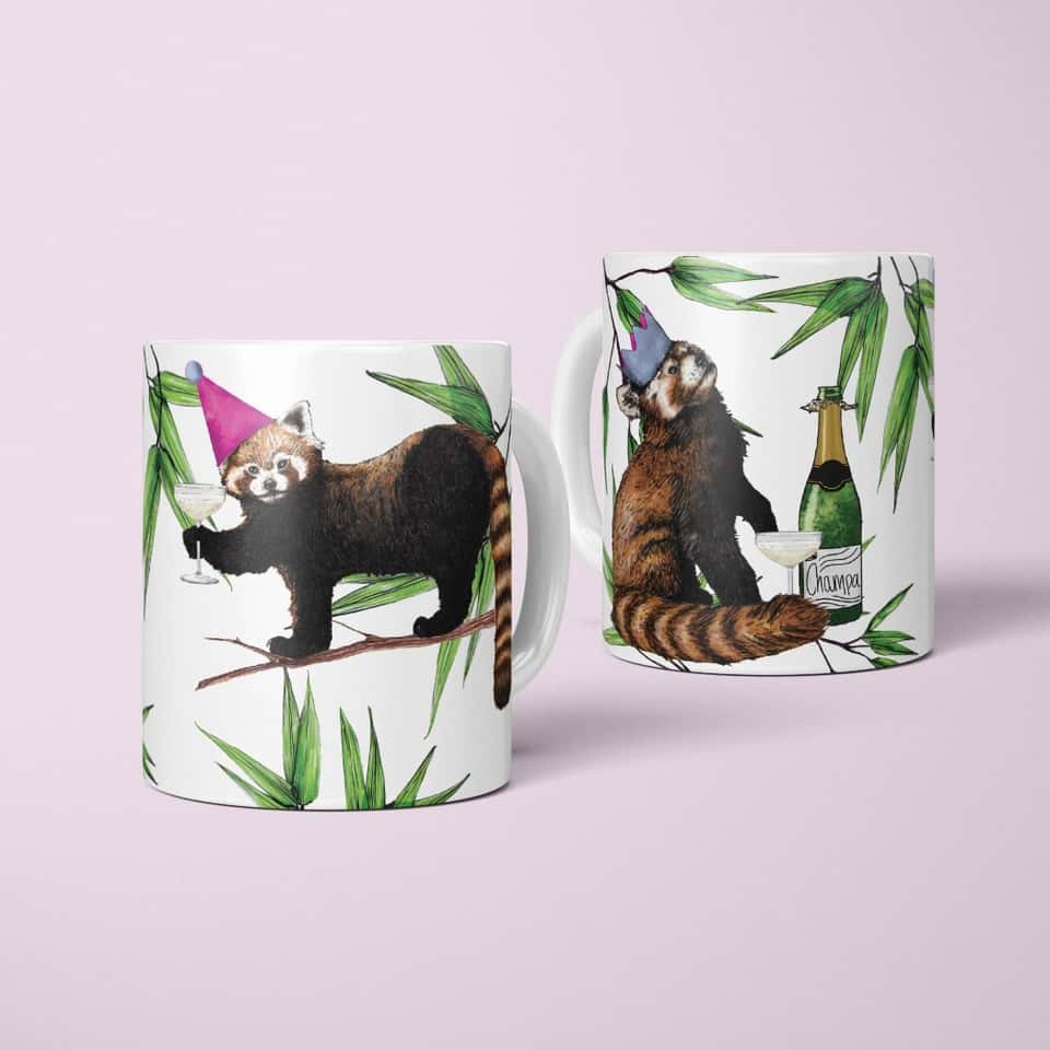 Red Pandas Mug | Party Animals Coffee Mug | Teacher Gift image