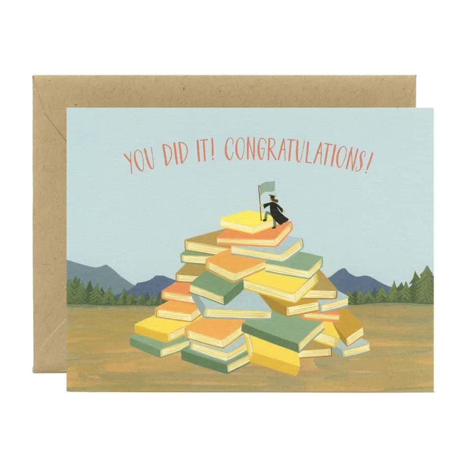 Book Mountain Graduation Congrats Card image